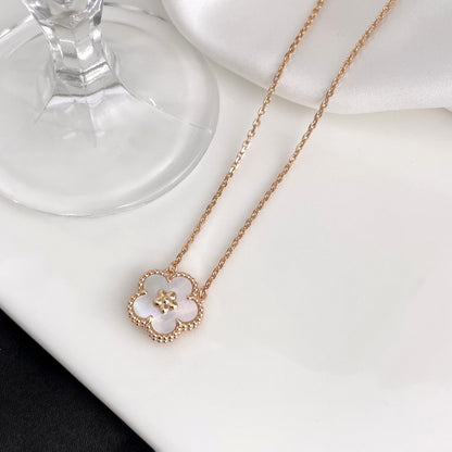 [Luna Brilliance]LUCKY  WHITE MOP  PLUM BLOSSOM NECKLACE