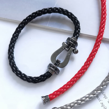 [Luna Brilliance]FORCE LARGE SERIES HORSESHOE BLACK SAMURAI BRACELET