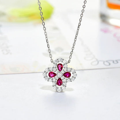[Luna Brilliance]LOOP NECKLACE FULL MOTIF DIAMOND 16MM MULTIPLE COLORS