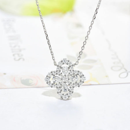 [Luna Brilliance]LOOP NECKLACE FULL MOTIF DIAMOND 16MM MULTIPLE COLORS