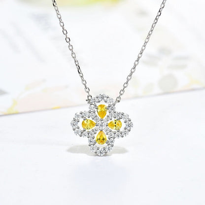[Luna Brilliance]LOOP NECKLACE FULL MOTIF DIAMOND 16MM MULTIPLE COLORS