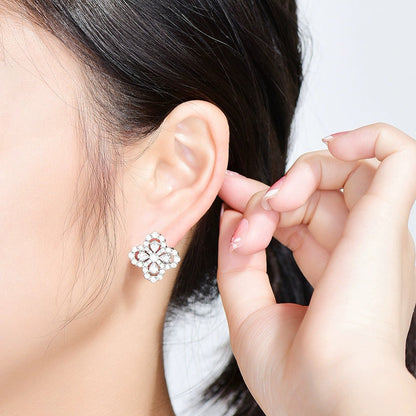 [Luna Brilliance]LOOP EARRINGS FULL MOTIF DIAMOND 16MM