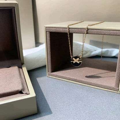 [Luna Brilliance]JEUX DE ROSE GOLD DIAMOND NECKLACE