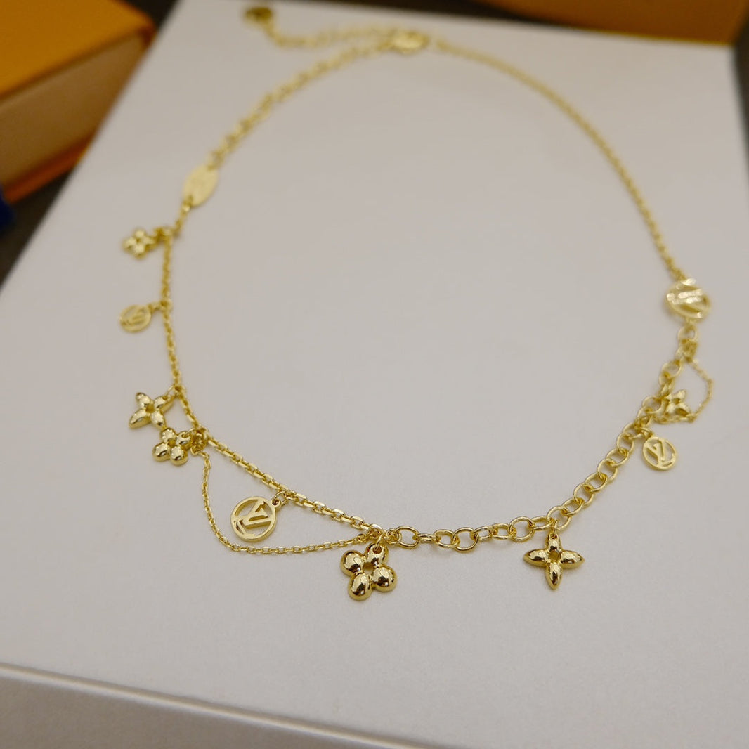 [Luna Brilliance]BLOOMING SUPPLE NECKLACE BRASS
