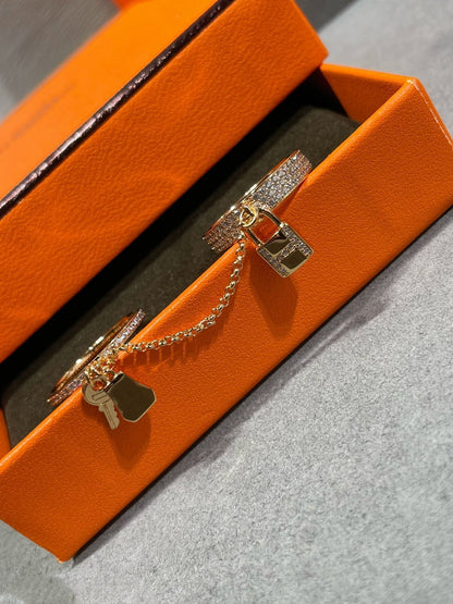 [Luna Brilliance]HM KELLY CLOCHETTE DOUBLE RING IN  WITH DIAMONDS