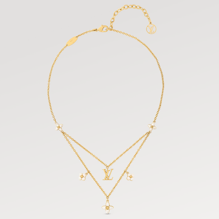 [Luna Brilliance]FLOWERGRAM GOLD MOP DOUBLE ROW NECKLACE