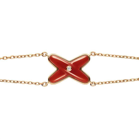 [Luna Brilliance]JEUX BRACELET CARNELIAN PINK GOLD 1 DIAMOND