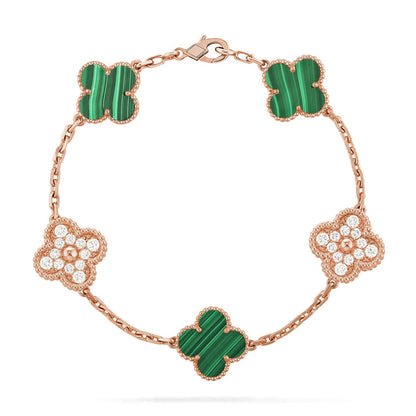 [Luna Brilliance]CLOVER DIAMOND ROSE GOLD BRACELET COLLECTION,5 MOTIFS