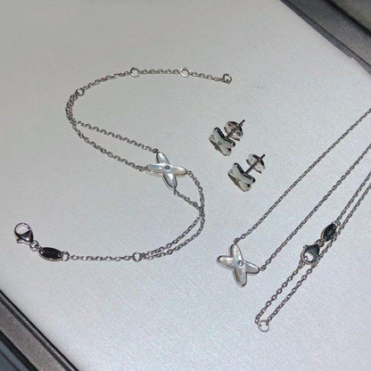 [Luna Brilliance]JEUX BRACELET WHITE MOP SILVER 1 DIAMOND