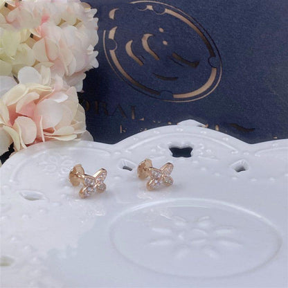 [Luna Brilliance]JEUX DE PINK GOLD DIAMOND EARRINGS