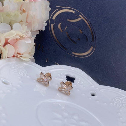[Luna Brilliance]JEUX DE PINK GOLD DIAMOND EARRINGS