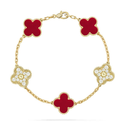 [Luna Brilliance]CLOVER DIAMOND GOLD BRACELET COLLECTION,5 MOTIFS