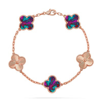 [Luna Brilliance]CLOVER LASER ROSE GOLD BRACELET COLLECTION,5 MOTIFS