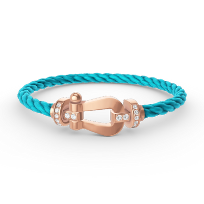 [Luna Brilliance]FORCE LARGE HORSESHOE HALF DIAMOND BRACELET ROSE GOLD