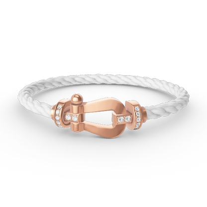 [Luna Brilliance]FORCE LARGE HORSESHOE HALF DIAMOND BRACELET ROSE GOLD