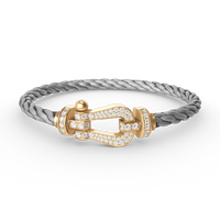[Luna Brilliance]FORCE LARGE HORSESHOE FULL DIAMOND BRACELET GOLD