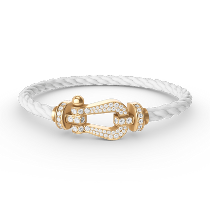 [Luna Brilliance]FORCE LARGE HORSESHOE FULL DIAMOND BRACELET GOLD