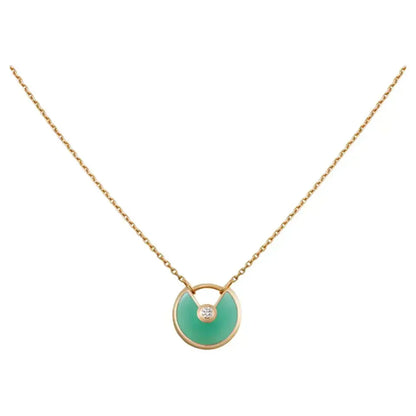 [Luna Brilliance]AMULETTE GOLD MALACHITE NECKLACE