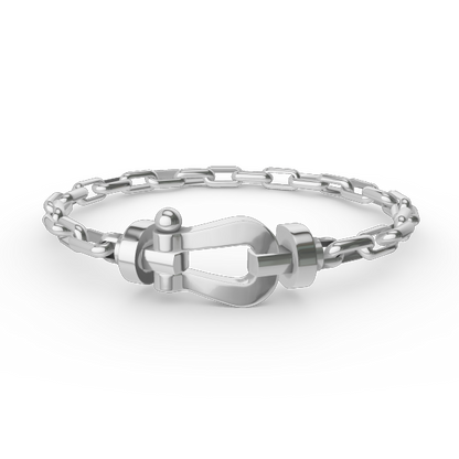 [Luna Brilliance]FORCE LARGE HORSESHOE CLASP  METAL BRACELET