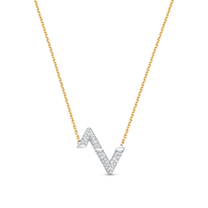 [Luna Brilliance]VOLT SILVER DIAMOND PEDANT NECKLACE