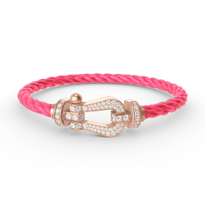 [Luna Brilliance]FORCE LARGE HORSESHOE FULL DIAMOND BRACELET ROSE GOLD