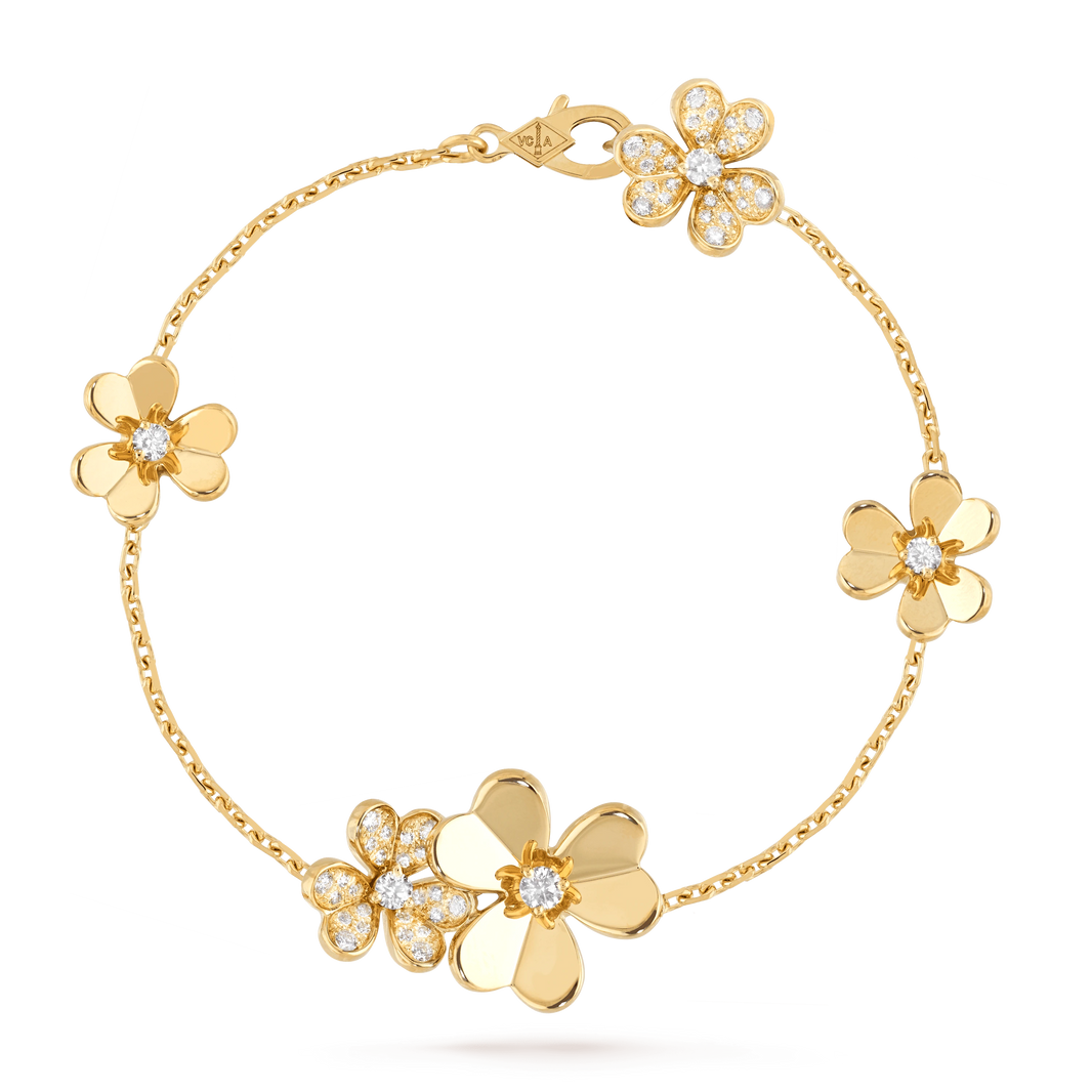 [Luna Brilliance]FRIVOLE GOLD 5 FLOWERS BRACELET