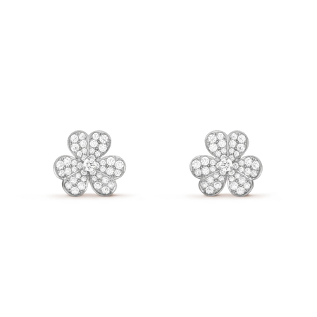 [Luna Brilliance]FRIVOLE SILVER FLOWER DIAMOND EARRINGS