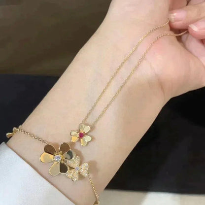 [Luna Brilliance]FRIVOLE GOLD FLOWER NECKLACE
