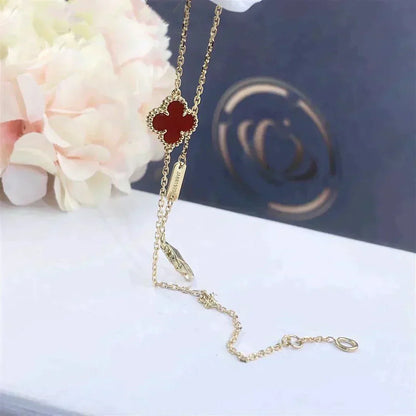 [Luna Brilliance]CLOVER  CARNELIAN SINGLE FLOWER BRACELET