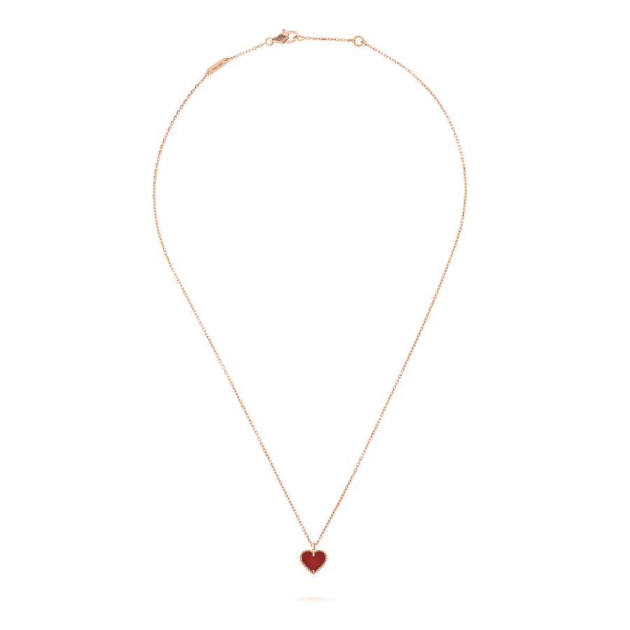 [Luna Brilliance]SWEET CLOVER CARNELIAN HEART NECKLACE
