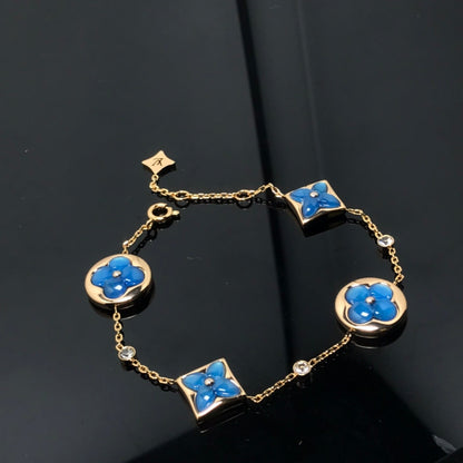 [Luna Brilliance]STAR AND SUN 4 MOTIF BLUE BRACELET