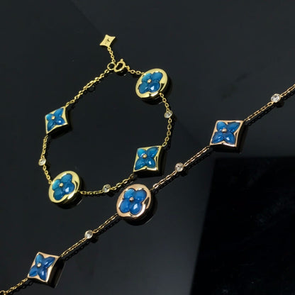 [Luna Brilliance]STAR AND SUN 4 MOTIF BLUE BRACELET