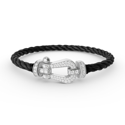 [Luna Brilliance]FORCE LARGE HORSESHOE FULL DIAMOND BRACELET SILVER
