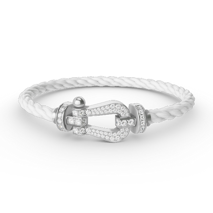[Luna Brilliance]FORCE LARGE HORSESHOE FULL DIAMOND BRACELET SILVER